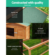 i.Pet Chicken Coop Rabbit Hutch 155cm x 49cm x 90cm Large Chicken Coop Wooden Run Cage House Outdoor-3