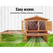 i.Pet Chicken Coop Rabbit Hutch 155cm x 49cm x 90cm Large Chicken Coop Wooden Run Cage House Outdoor-4