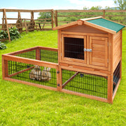 i.Pet Chicken Coop Rabbit Hutch 155cm x 49cm x 90cm Large Chicken Coop Wooden Run Cage House Outdoor-0