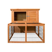 i.Pet Chicken Coop Rabbit Hutch 96cm x 96cm x 100cm Large Chicken Coop Run Wooden Cage Outdoor House-2