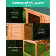 i.Pet Chicken Coop Rabbit Hutch 96cm x 96cm x 100cm Large Chicken Coop Run Wooden Cage Outdoor House-3