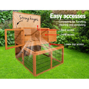 i.Pet Chicken Coop Rabbit Hutch 96cm x 96cm x 100cm Large Chicken Coop Run Wooden Cage Outdoor House-4