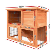 i.Pet Chicken Coop Rabbit Hutch 88cm x 40cm x 76cm Large Chicken Coop House Run Wooden Cage Outdoor-1