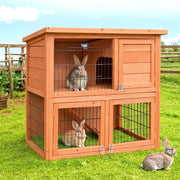 i.Pet Chicken Coop Rabbit Hutch 88cm x 40cm x 76cm Large Chicken Coop House Run Wooden Cage Outdoor-0