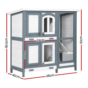 i.Pet Rabbit Hutch Chicken Coop 98cm x 45cm x 92cm Chicken Coop Large Wooden House Run Cage Outdoor-1