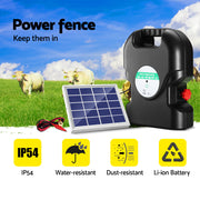 Giantz Fence Energiser 20KM Solar Powered 1.2J Electric-3