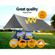 Instahut Tarp Tarpaulin 3.6x6m Canvas Camping Heavy Duty Sun Cover-3