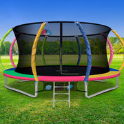 14ft Trampoline Everfit Kids Trampoline Rebounder w/ Ladder Basketball Hoop-0