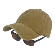 BSTC 6-Panel Baseball Cap, Distressed Cotton, Tan-1