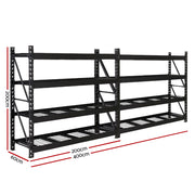 Giantz 4Mx2M Garage Shelving Warehouse Rack Pallet Racking Storage Shelve Black-1