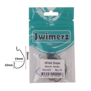 Swimerz 0/1 Wide Gape Worm Hook 15 Pack-2