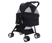 Pet Stroller & Carrier Foldable Pram 3 in 1 - Black-1