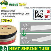 3:1 Ratio Clear Heat Shrink Tubing Glue Lined Auto Marine Electrical Insulation