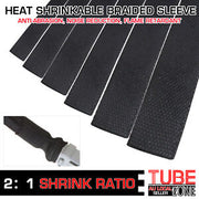 2:1 Heat Shrinkable Braided Sleeving Rubber Hoses Plastic Pipes Cable Management