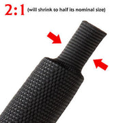 2:1 Heat Shrinkable Braided Sleeving Rubber Hoses Plastic Pipes Cable Management