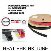 2 Meters Heat Shrink Tubing Adhesive Wall 3:1 Shrinkable Tube Insulation Sleeve