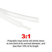 3:1 Ratio Clear Heat Shrink Tubing Glue Lined Auto Marine Electrical Insulation